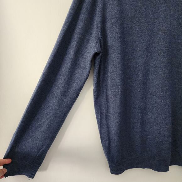 Pronto Uomo blue extra fine‎ Merino Wool V-neck sweater mens size XXL - Picture 2 of 6